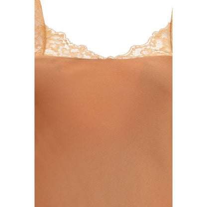 Beige Acetate Long Dress