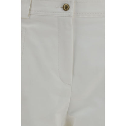 White Cotton Cropped Pants