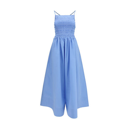 Blue Cotton Casual Dress