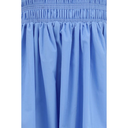 Blue Cotton Casual Dress
