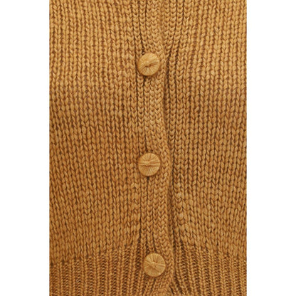 Brown Silk Cardigan