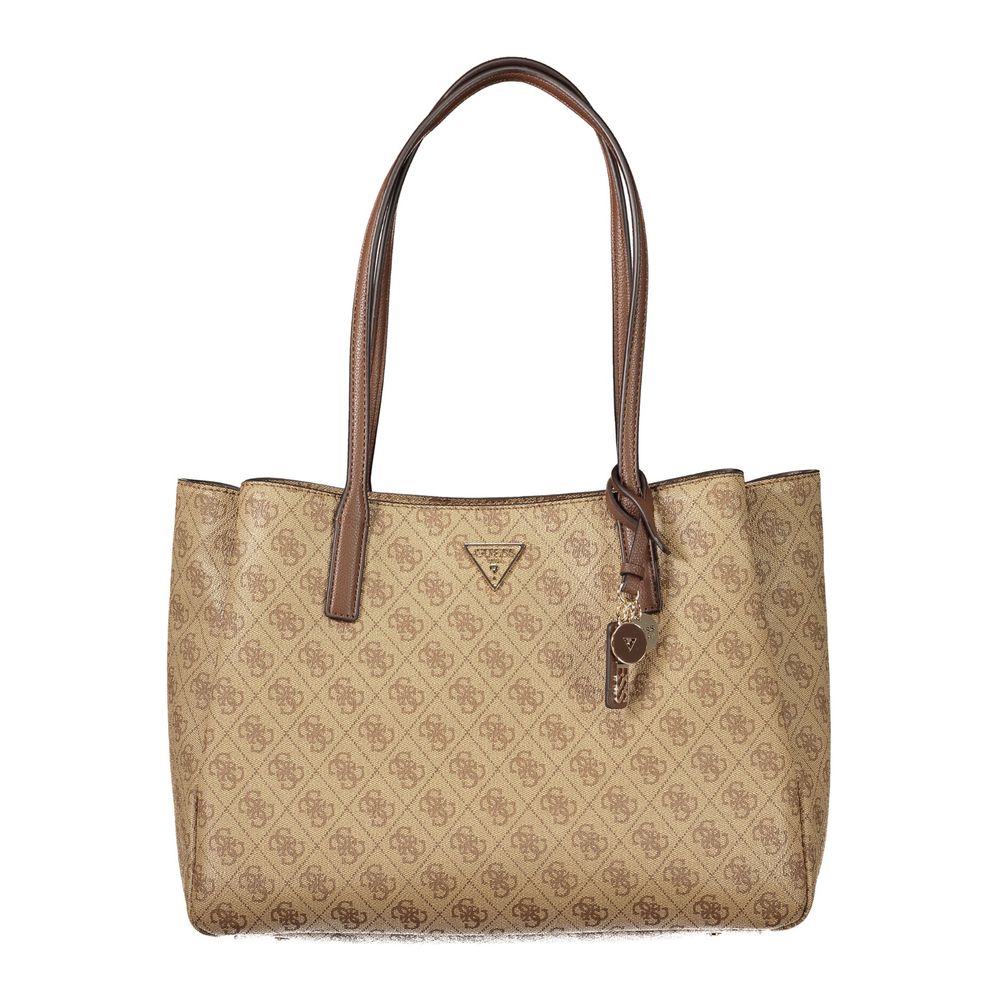 Beige Polyurethane Women's Bag