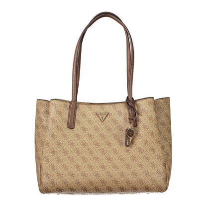 Beige Polyurethane Women's Bag