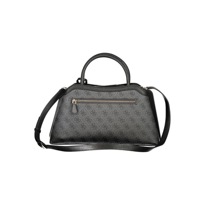 Nero Poliuretano Women's Bag with Handles and Adjustable Strap