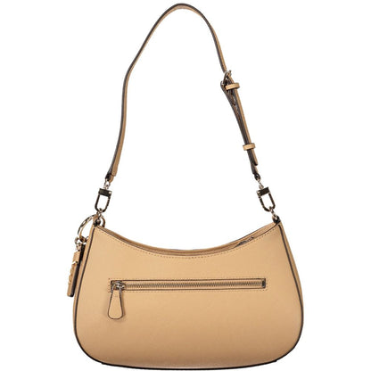Beige Polyurethane Women's Bag