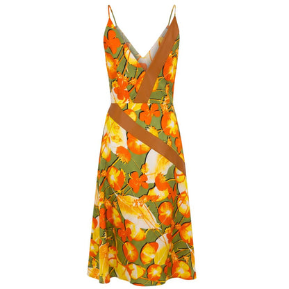 Yellow Silk Women Dress