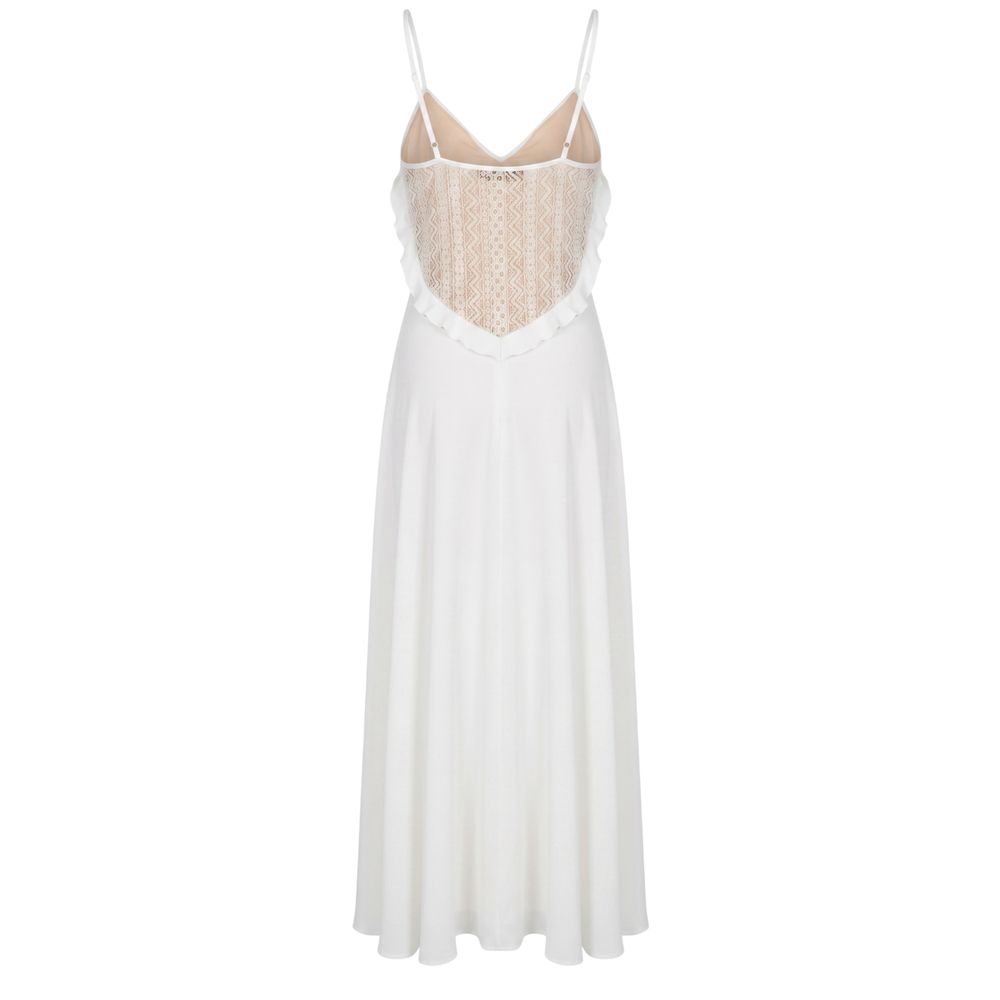 White Polyester Women Dress