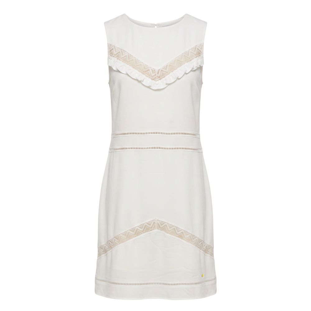 White Polyester Women Dress