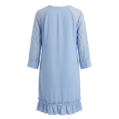 Blue Polyester Women Dress