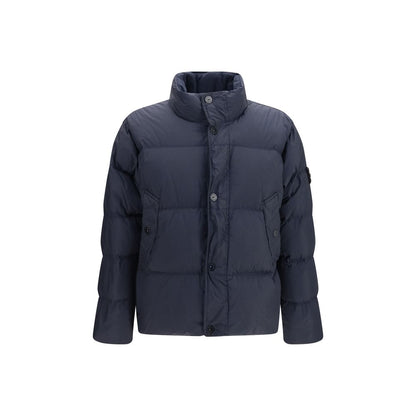 Blue Polyamide Full-Length Jacket