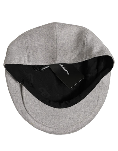 Men Light Grey Cashmere Newsboy Cabbie Cap Hat