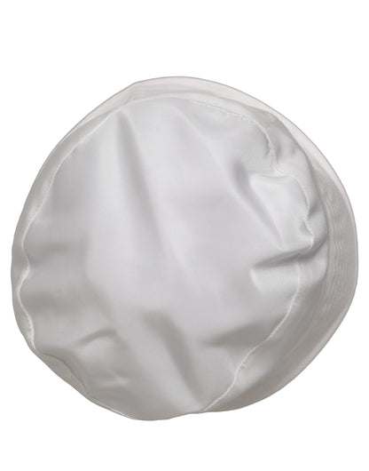 Men White Nylon Wide Brim Bucket Capello Hat