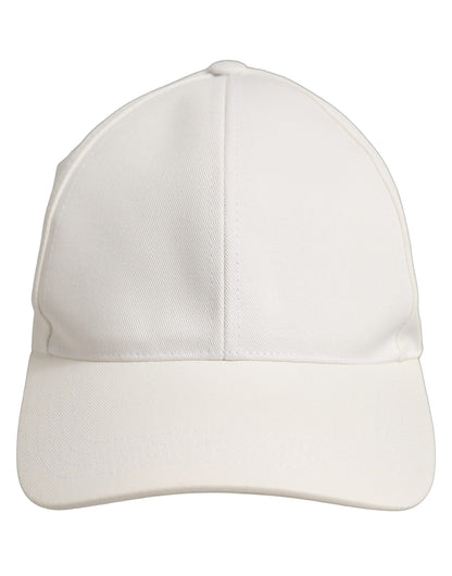 Men White Cotton Baseball Capello 6 Panels Hat