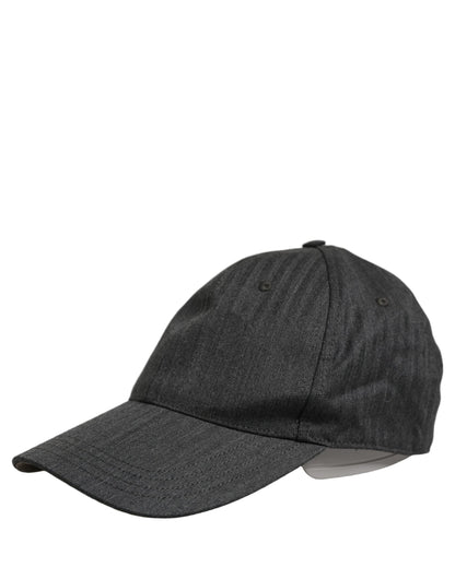 Men Dark Gray Herringbone Baseball Cap Hat