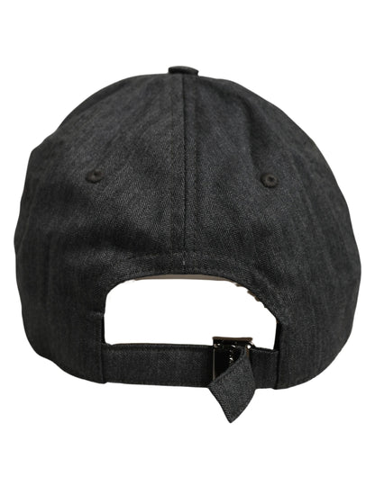 Men Dark Gray Herringbone Baseball Cap Hat