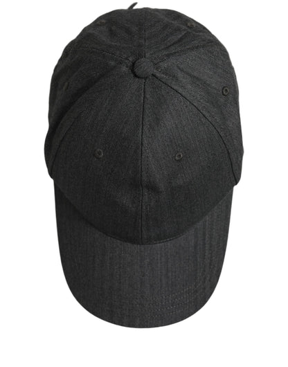 Men Dark Gray Herringbone Baseball Cap Hat