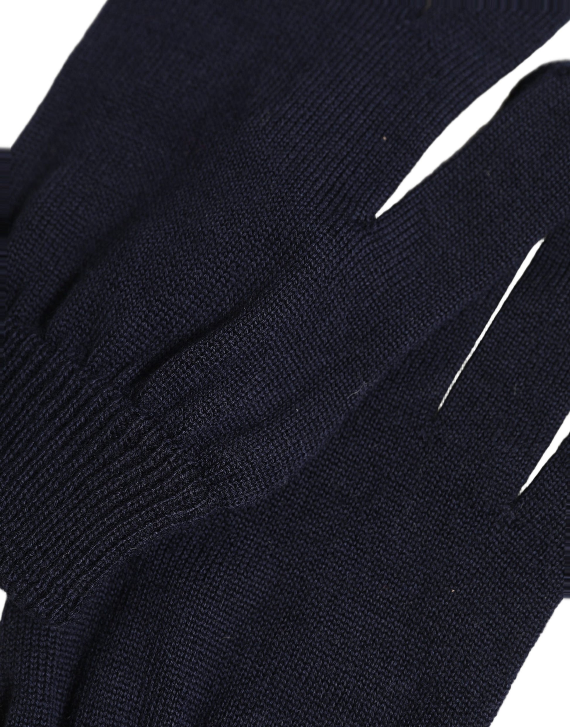 Men Dark Blue Cashmere Knitted Winter Gloves