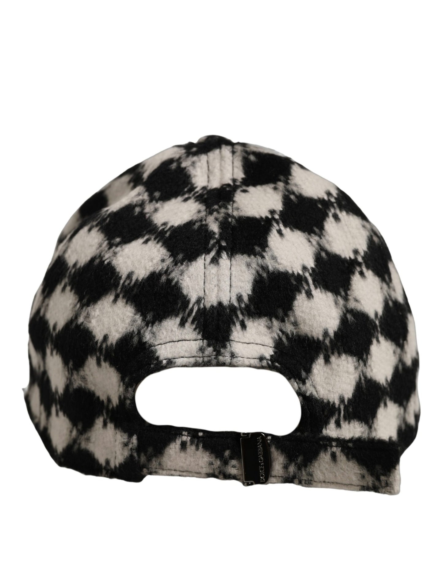 Men Black White Diamond Wool Baseball Cap Hat