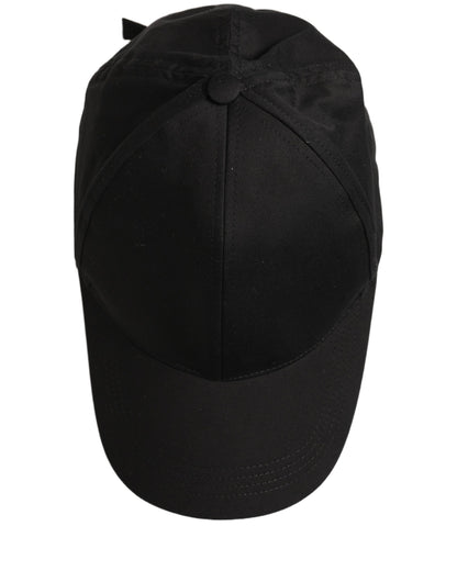 Men Black Cotton Baseball Cap 6 Panels Hat