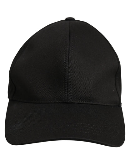 Men Black Cotton Baseball Capello 6 Panels Hat