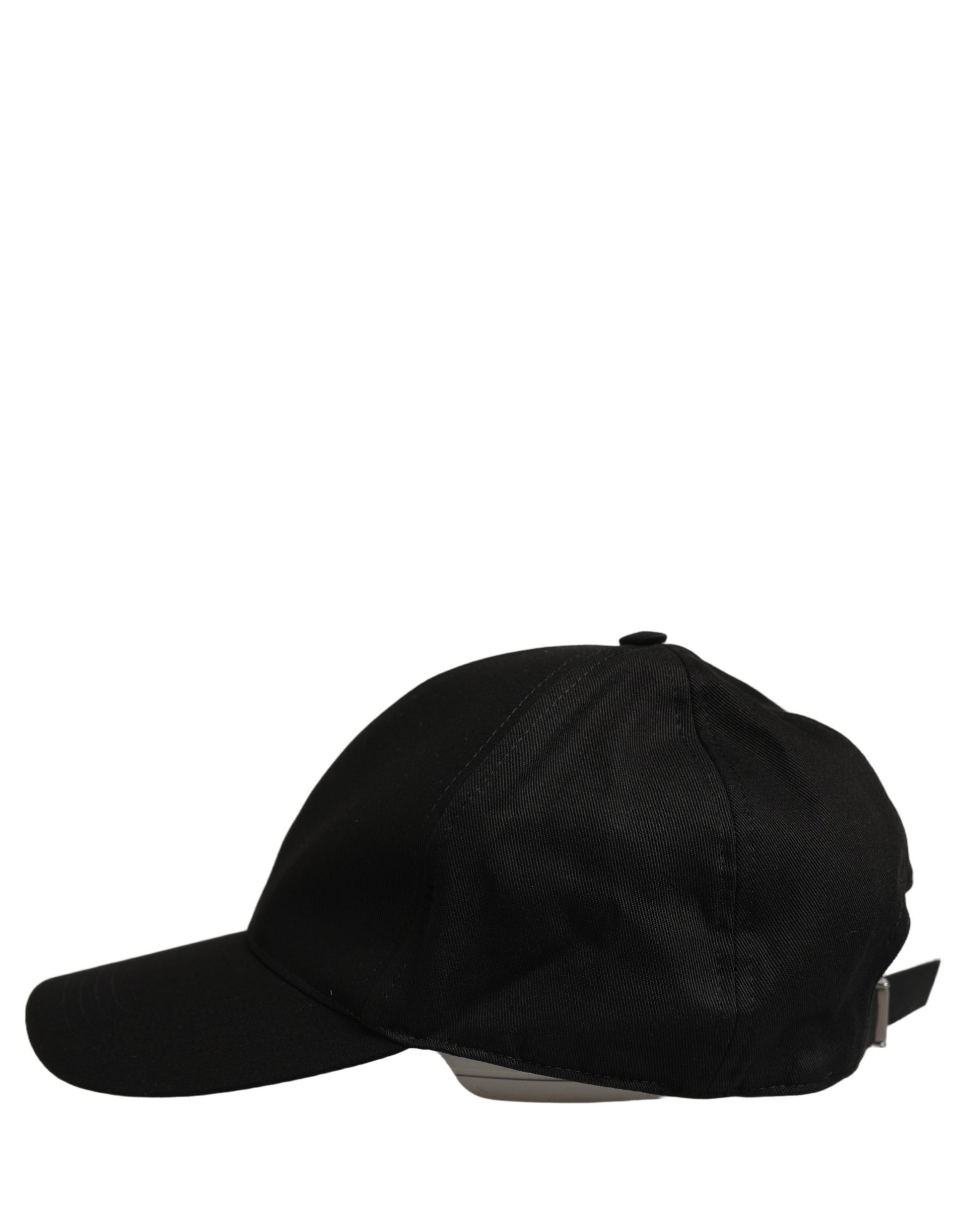 Men Black Cotton Baseball Capello 6 Panels Hat