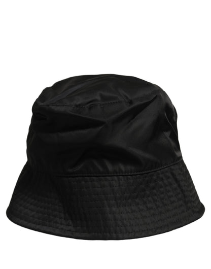 Men Black Nylon Wide Brim Bucket Capello Hat
