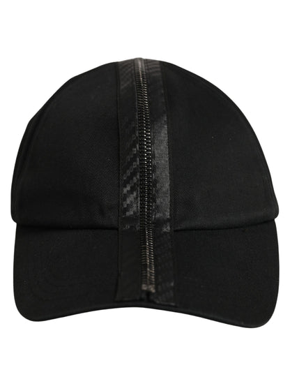 Men Black Cotton Baseball Cap 6 Panels Hat