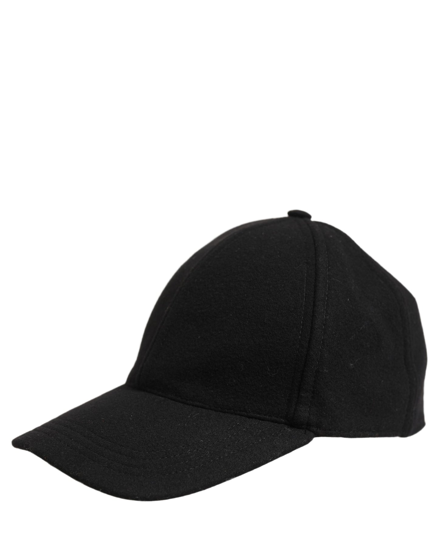 Men Black Wool Baseball Cap 6 Panels Hat