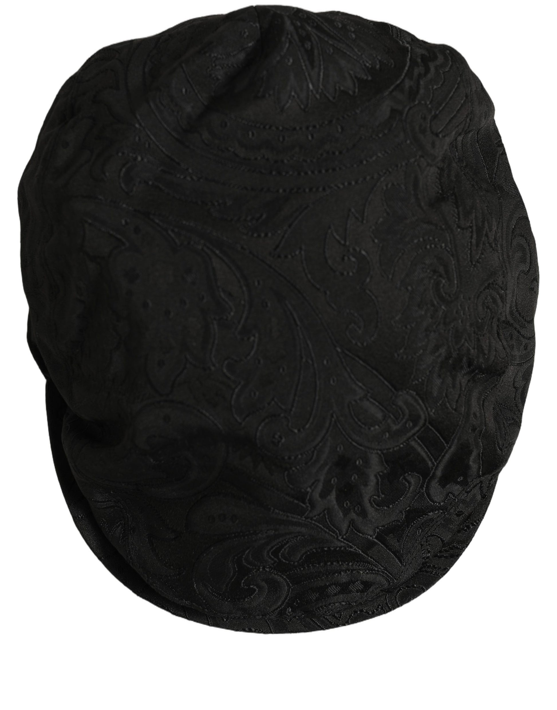 Men Black Floral Jacquard Newsboy Capello Hat