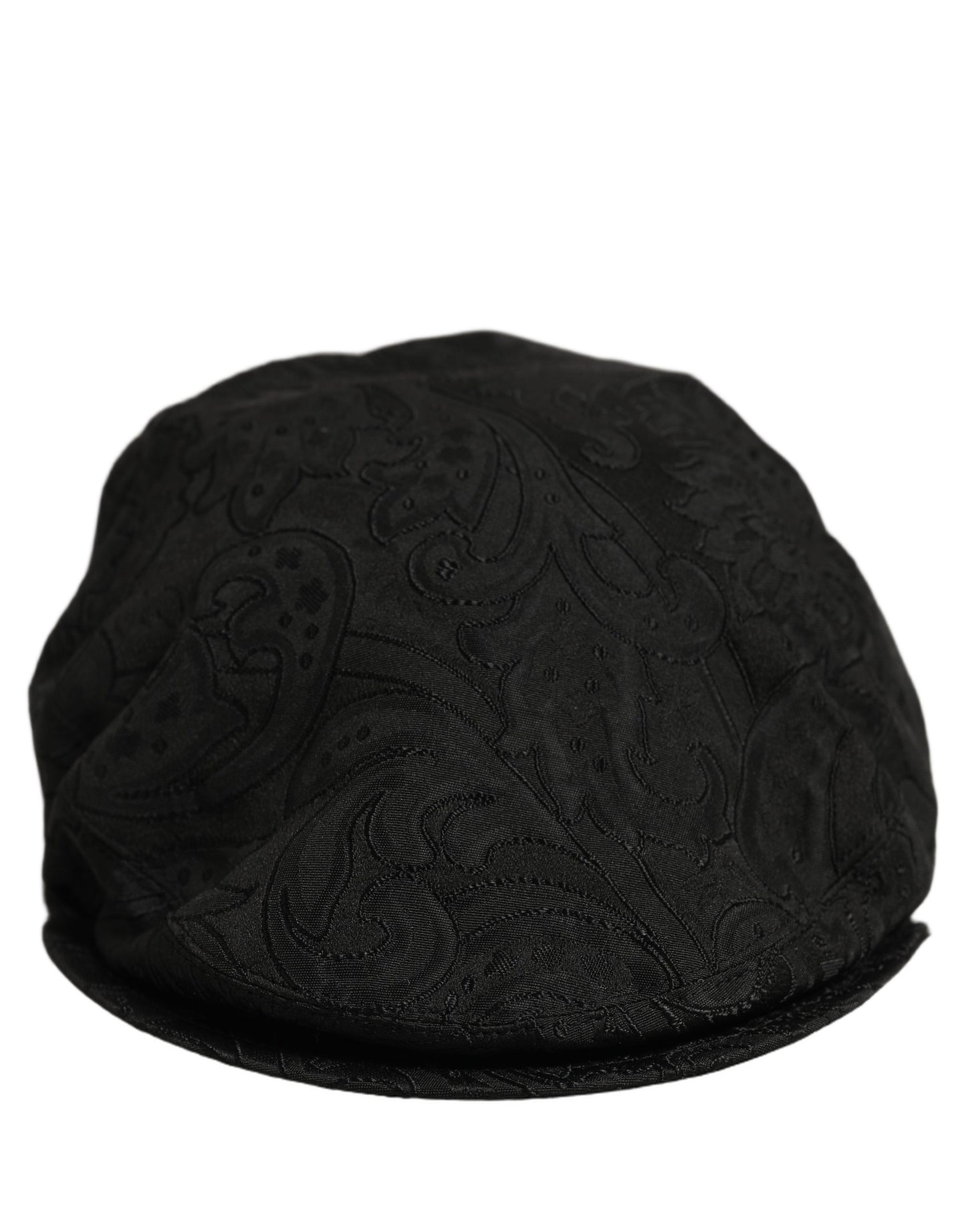 Men Black Floral Jacquard Newsboy Capello Hat