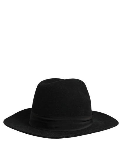 Men Black Classic Wide Brim Fedora Capello Hat