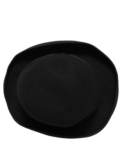 Men Black Rabbit Fur Felt Bowler Capello Hat