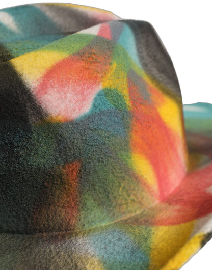 Men White Graffiti Wide Brim Fedora Capello Hat