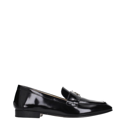Black Leather Slip-On Loafers