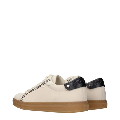 Beige Leather Sneakers