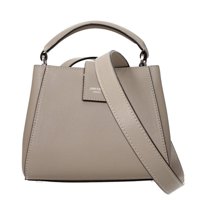 Gray Leather Handbag