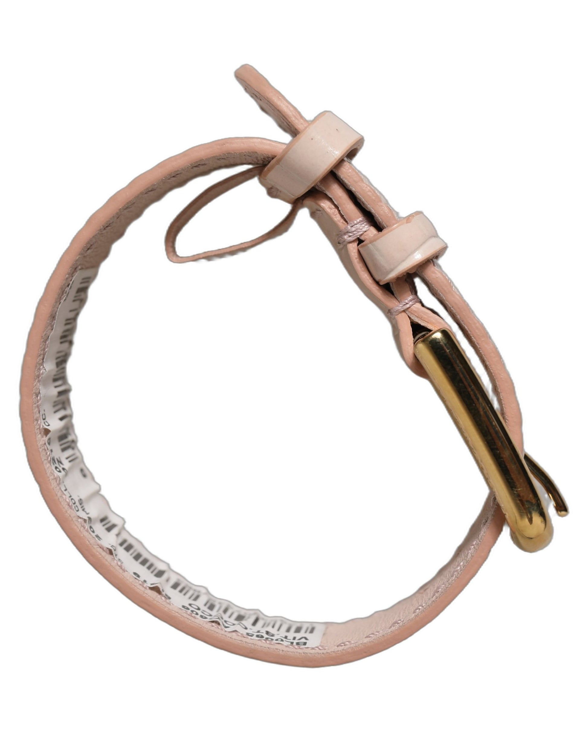 Pink Embossed Leather Gold Buckle Belt Strap Bracelet