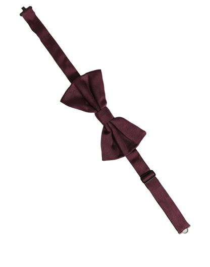 Men Maroon 100% Silk Adjustable Neck Papillon Bow Tie