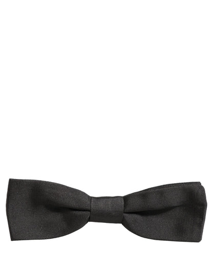 Men Black 100% Cotton Adjustable Neck Papillon Bow Tie