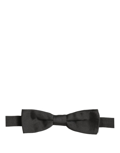 Men Black 100% Cotton Adjustable Neck Papillon Bow Tie
