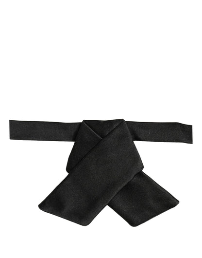 Men Black 100% SIlk Adjustable Neck Papillon Bow Tie