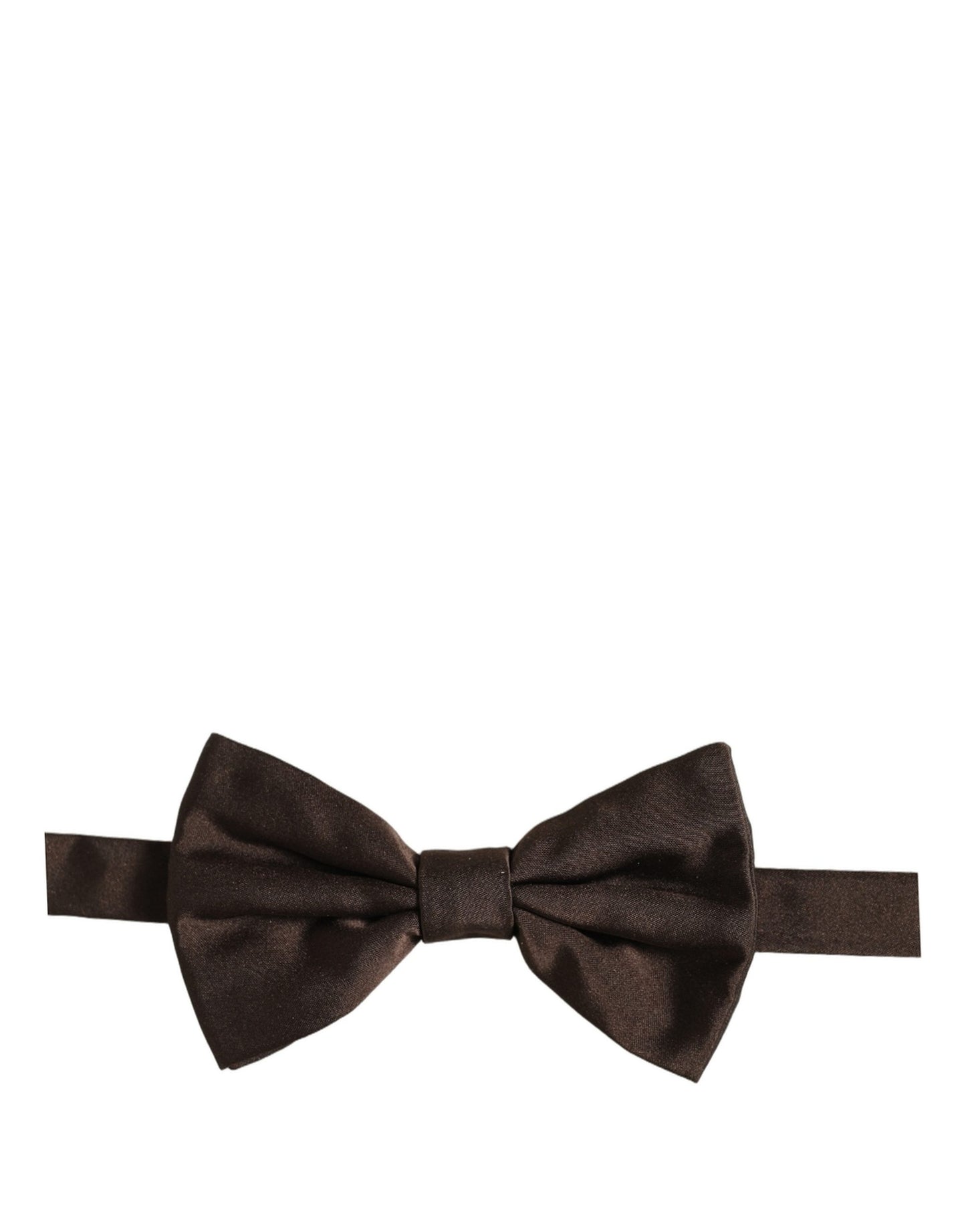 Men Brown 100% Silk Adjustable Neck Papillon Bow Tie