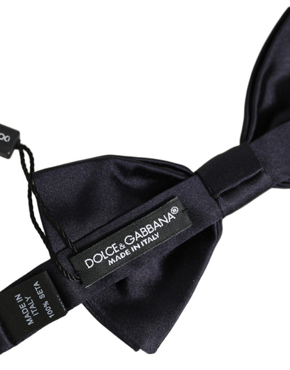 Men Black 100% Silk Adjustable Neck Papillon Bow Tie