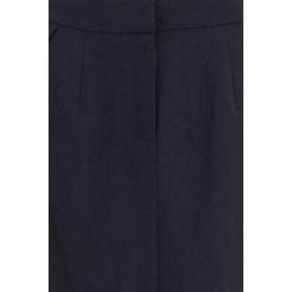 Black Cotton Midi Skirt
