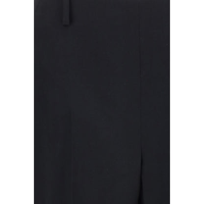Black Polyester Casual Pants