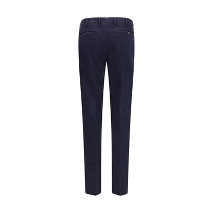 Blue Elastane Casual Pants