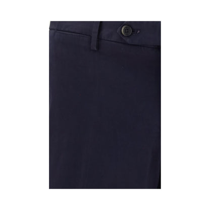 Blue Elastane Casual Pants