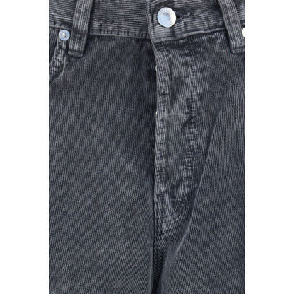 Gray Cotton Casual Pants