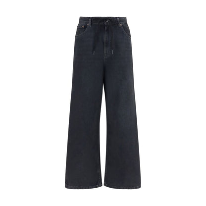 Black Cotton Relaxed Fit Jeans