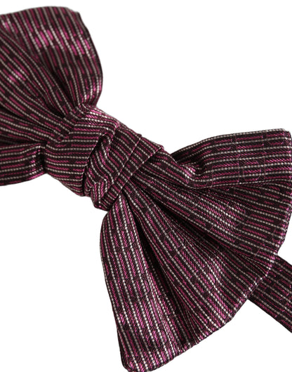 Men Maroon 100% Silk Adjustable Neck Papillon Bow Tie